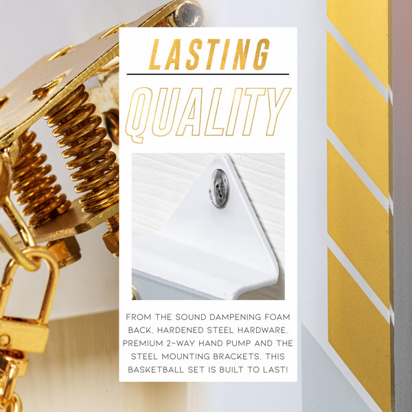 Franklin Sports Mini Basketball Hoop Premium Gold Chrome Wall Mounted